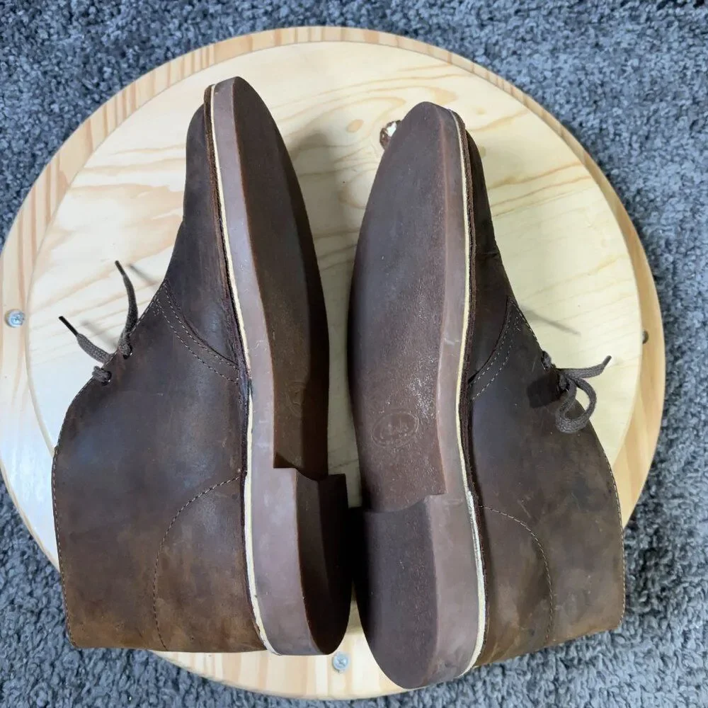 Clarks Bushacre 2 Desert Chukka Boots Mens Size 8.5 Brown Leather Lace Up Shoe